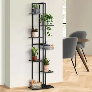 Livsip Plant Stand Bamboo 7 Tiers Staged Flower Shelf Rack Outdoor Garden - Picture 1 of 10