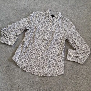- Talbots Cotton Blend Paisley Long Sleeve Top Classic Simple US 10 - Picture 1 of 6