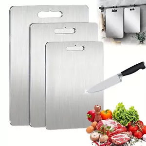 Kitchen 2024 Titanium Cutting Board Double Sided Stainless Steel Chopping Board - Picture 1 of 24