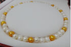 18&quot; Natural 7-8mm South Sea Genuine White Gold Multic Pearl Necklace 14k Gold P