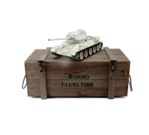 1/16 Torro Russia T34/85 RC Tank 2.4GHz Infrared Metal Edition PRO Winter Camo - Picture 1 of 6