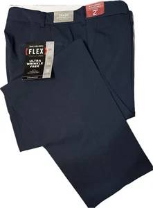 Van Heusen Men's Wrinkle Free Stretch Flat Front Dress Pant Blue 36W x 30L - Picture 1 of 10