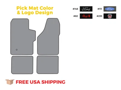 FITS 1999-2007 Ford F-350 Super Duty Crew Cab Floor Mat 4pc Cutpile Foto 1 de 4