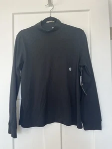 NWT Hastings & Smith Women Black Long Sleeve Turtle Neck Autumn Leave Top PXL - Picture 1 of 7