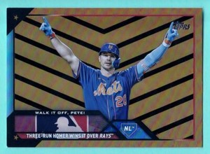 2023 Topps Update US292 Walk It Off Pete Alonso Black & Orange Foil SP