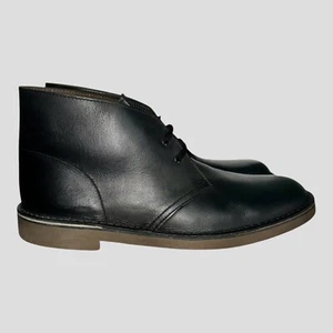 Stivali Chukka Clarks da uomo taglia 11,5 Bushacre 2 in pelle nera - Foto 1 di 7