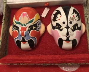 Chinese Opera Mask Paper Mache Hand Painted - Picture 1 of 3