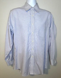 Brooks Brothers 346 Mens Purple Checked Slim Fit Dress Shirt SZ - 15 1/2 32/33 - Picture 1 of 6