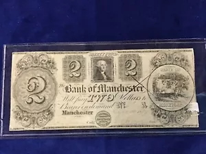 1837 Manchester Michigan $2 Broken Bank Note Ser #93 E1229 - Picture 1 of 6