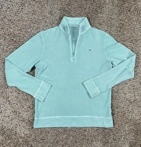 Vineyard Vines 1/4 Zip Sweatshirt Youth Large Teal Cotton Pullover Quarter Zip - Picture 1 of 10
