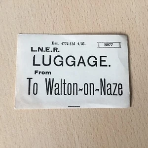 L,N,E,R, Luggage. Label, (. To. Walton On Naze, , ) - Picture 1 of 1