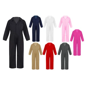 US Kids Spring Fall Cotton Overalls Long Sleeve Twill Coveralls Casual Jumpsuit - Picture 1 of 67