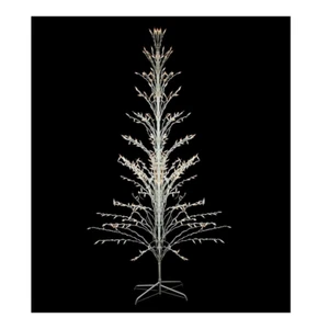 6' White Lighted Christmas Cascade Twig Tree Outdoor Yard Decor Clear Lights - Picture 1 of 1