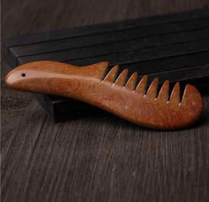 Natural Bianshi Comb Gua Sha Si Bin Red Stone Shagua Massager Healthy Tool - Picture 1 of 6