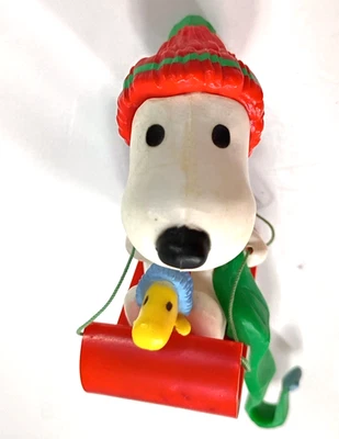 Percha de estante vintage Hallmark Snoopy Woodstock MCM decoración retro de Navidad Foto 1 de 4