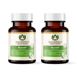 Maharishi Ayurveda Organic Brahmi 60 tabs each pack of 2 bottles fast ship - Picture 1 of 7