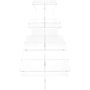 Plymor Clear Acrylic Graduated 4-Tiered Square Display Riser, 16" H x 11.5" W - Picture 1 of 1