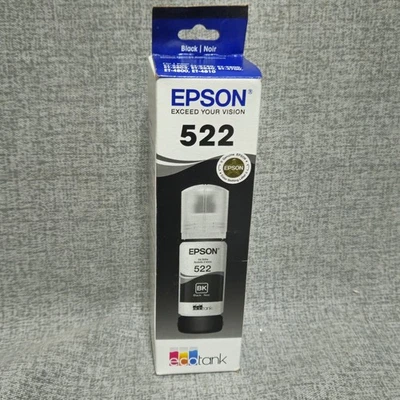 Botella de cartucho de impresora Epson EcoTank con tinta negra (522) para impresoras de inyección de tinta Foto 1 de 4