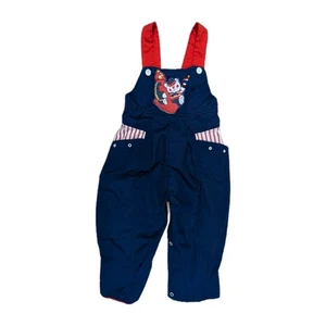 Tiny Tots 24 Monate Vintage Latzhose Bär Anker Matrose blau rot - Bild 1 von 7
