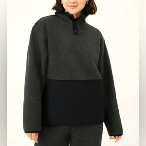 Suéter Suéter Sudadera Allbirds Negro Pelusa Polar Mujer Grande Atletismo - Imagen 1 de 10