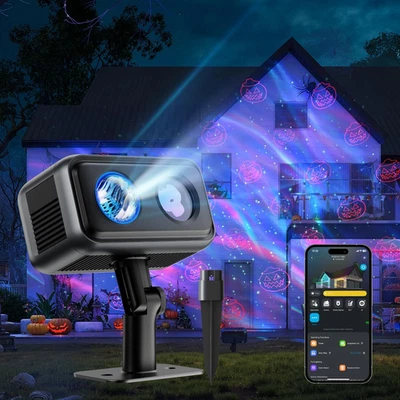 Outdoor Projector Light, Upgraded Laser and Aurora Star Projector with 16 RGB Pa - Image 1 of 4
