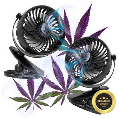 2 STÜCK USB Ventilator Grow mit Clip Klipp Klemme Klemmventilator I Clip für Box - Bild 1 von 4