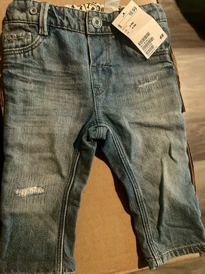H&M Baby Unisex Blue Patch Pocket Jeans Size 6 - 9 Months - Image 1 of 4