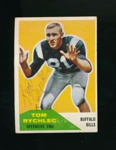 1960 FLEER #85 TOM RYCHLEC ROOKIE rc SIGNED AUTO autograph Buffalo Bills swsw6