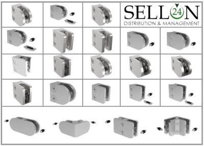 SELLON24 Glashalter Edelstahl Glasklemme Klemmhalter Geländer Glasplattenhalter Massiv