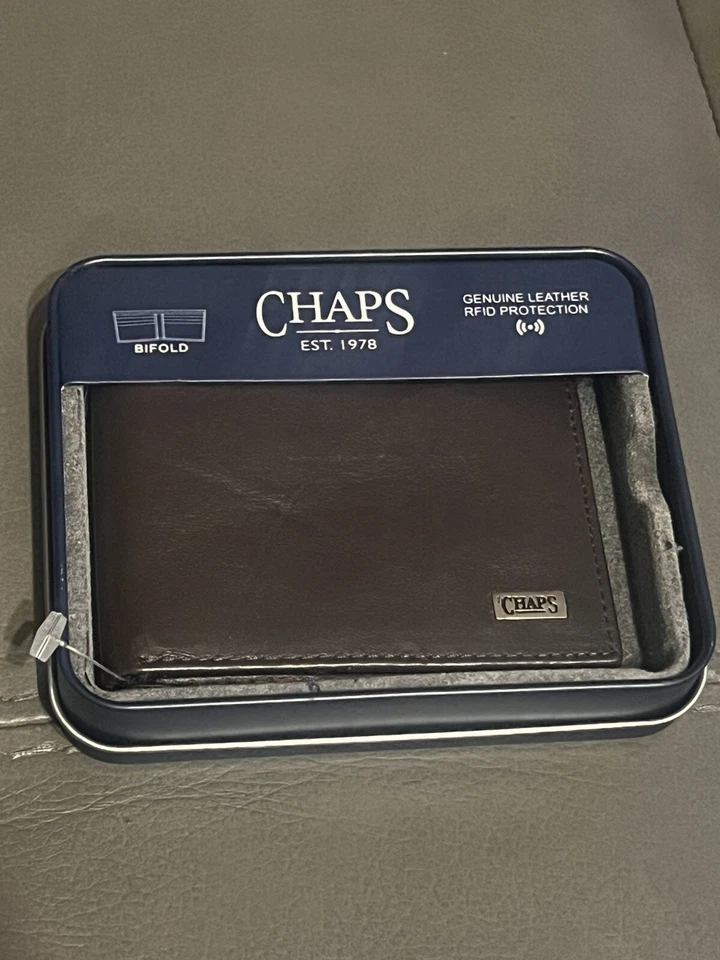 Бумажник Chaps By Ralph Lauren мужской коричневый кожаный складной с радиочастотной идентификацией 1020-BRN - Изображение 1 из 3