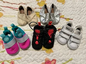 Toddler Girl Shoe Lot Nike/Jordan/Adidas/Toms Size Size 4C/4T /4K Euc - Picture 1 of 24