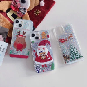 HOT Glitter Christmas Liquid Quicksand Case Cover For iPhone 15 16 Pro Max 14 13 - Picture 1 of 14