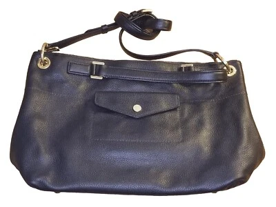 Michael Kors Black Satchel Shoulder Bag Handbag Hamilton Pebbled Leather EUC - Image 1 of 4