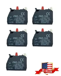 5 PIEZAS ZBE-102 N/O BLOQUE DE CONTACTO SE ADAPTA A PRODUCTOS DE LA SERIE XB4 XB5 NUEVO--NUEVO - Imagen 1 de 5