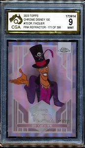 2023 Topps Chrome Disney 100 Years Pink Refractors #70 Dr Facilier 171/399 CGA 9 - Picture 1 of 3