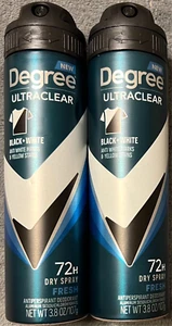 2 Pack Degree Ultraclear Dry Spray Antiperspirant Deodorant Black + White 3.8 OZ - Picture 1 of 2