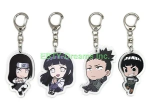 Set of 4 Naruto Anime Acrylic Keychain Neji, Hinata, Shikamaru, Rock Lee - Picture 1 of 2