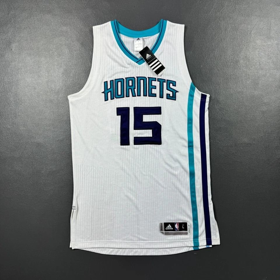 Camiseta deportiva 100 % auténtica Kemba Walker Adidas firmada Hornets talla L corte profesional malla # Foto 1 de 4