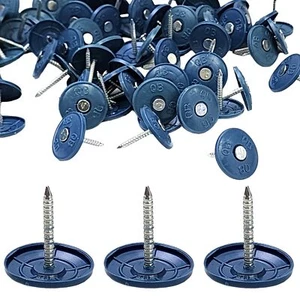 2000 Pack Round Plastic Cap Nail 1 Inch Roofing Nails Galvanized Tar Paper Na... - Picture 1 of 3
