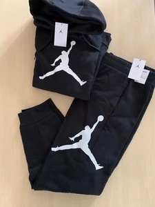Nike Air Jordan Jumpman Logo Fleece Joggers & Hoodie 2 piece Set Black Brand new - Picture 1 of 4