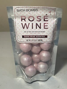 Brand New 10 Glitter Rose Wine Scented Bath Bombs - Picture 1 of 3