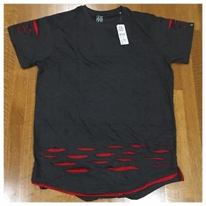 New Big & Tall Men's Short Sleeve Crew Neck Moto Tee T-shirt Casual Tops Shirts - Picture 1 of 4