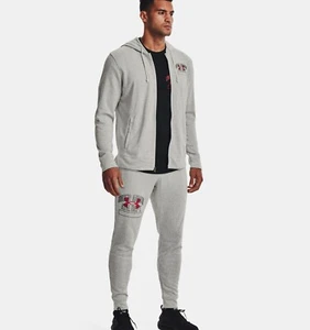Under Armour Men's Rival Terry Athletic Department Fitted Gym Joggers - Grey, M - Picture 1 of 5