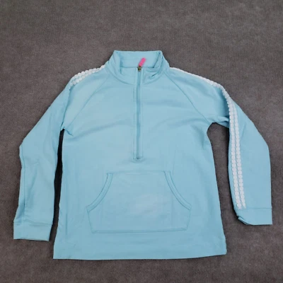 Sudadera Lilly Pulitzer 1/4 Cremallera Niña XL Azul Pullover Bolsillo Cuello Simulado Elastizada Foto 1 de 4