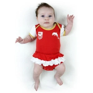 DOLPHINS NRL GIRLS FOOTYSUIT TUTU FRILL SKIRT BABY INFANT ONE-PIECE - Picture 1 of 2