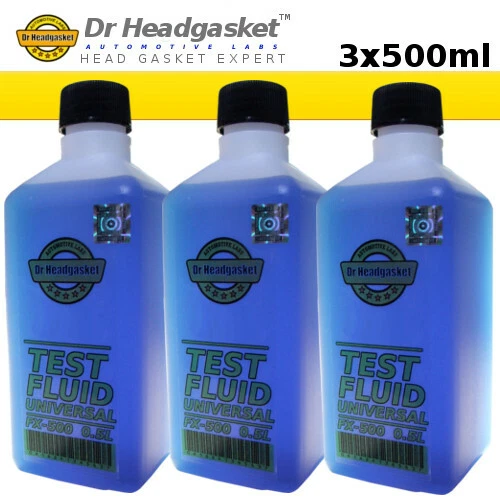 Block Test Fluid Universal Blown Head Gasket Combustion Leak 3x 500ml 11e