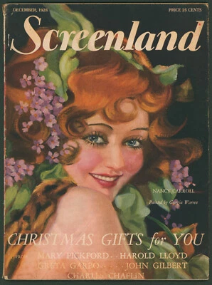 Screenland Magazine December 1928 Nancy Carroll~Clara Bow~Chaplin~Olga Baclanova - Image 1 of 4
