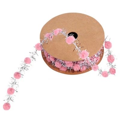 Cinta de pompones brillantes árbol de Navidad cinta decorativa para manualidades artísticas Foto 1 de 4