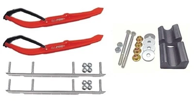 C&A Pro Red MTX Snowmobile Skis w/ 9" Shaper Bars Complete Kit Yamaha Phazer/FX Foto 1 de 4