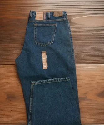 Jeans masculino Savane azul tamanho 44x30 novo com etiquetas perna reta 100% algodão ajuste clássico deni - Imagem 1 de 4